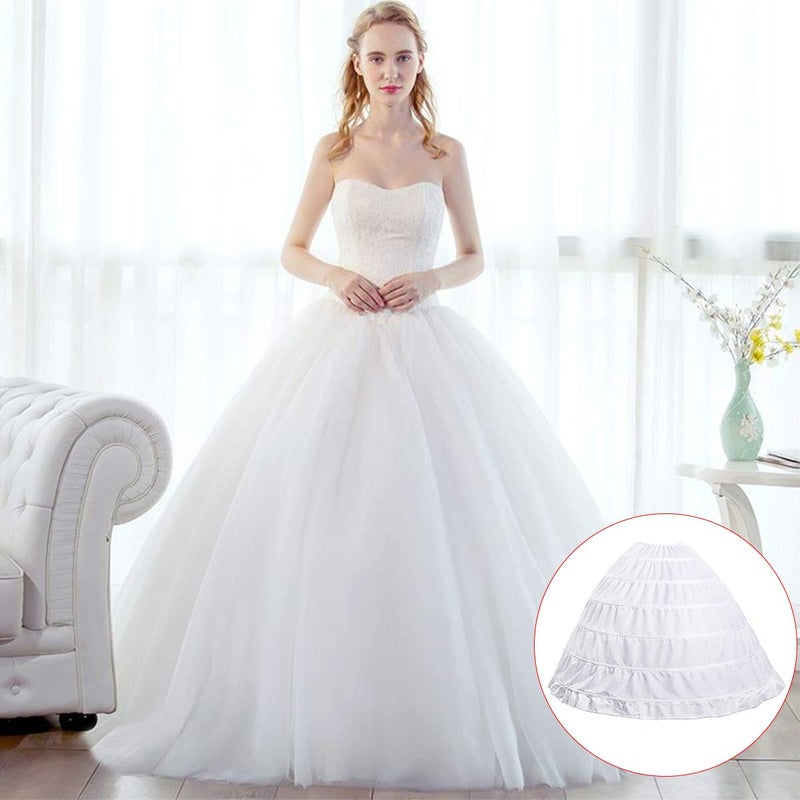 aingycy 6-Hoops Hoop Skirt Full A-line Bridal Dress Gown Slip Petticoat for Wedding Dress Crinoline Underskirt Ball Gown - Image 4